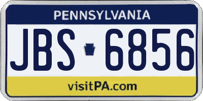 PA license plate JBS6856