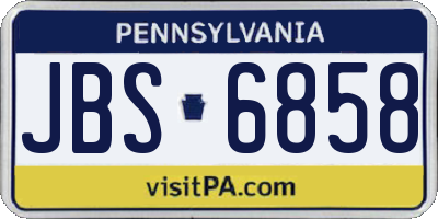 PA license plate JBS6858