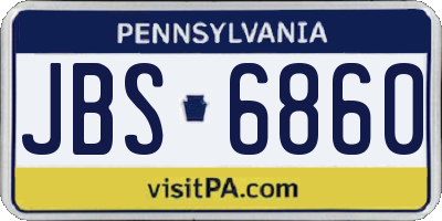 PA license plate JBS6860