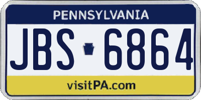 PA license plate JBS6864