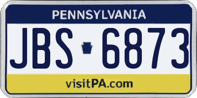PA license plate JBS6873