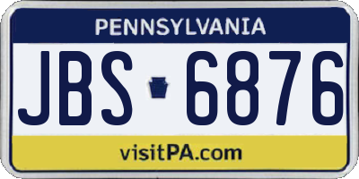 PA license plate JBS6876
