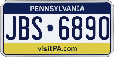 PA license plate JBS6890
