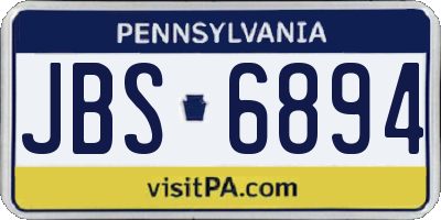 PA license plate JBS6894