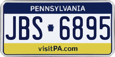 PA license plate JBS6895