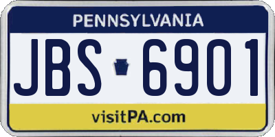 PA license plate JBS6901