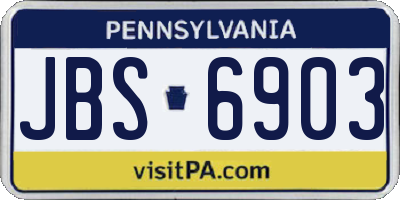 PA license plate JBS6903