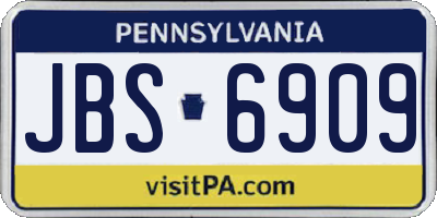 PA license plate JBS6909