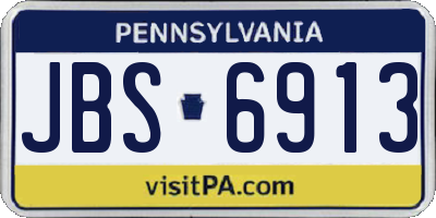 PA license plate JBS6913