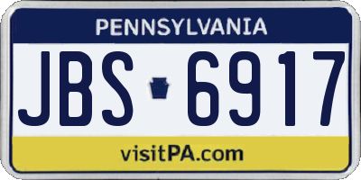 PA license plate JBS6917