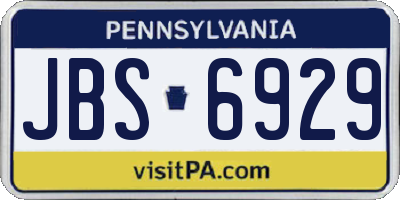 PA license plate JBS6929