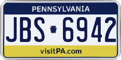 PA license plate JBS6942