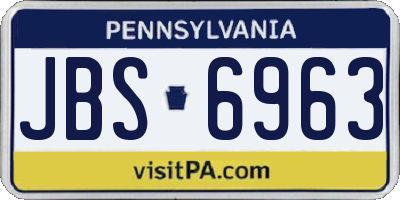 PA license plate JBS6963