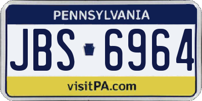 PA license plate JBS6964