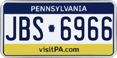 PA license plate JBS6966
