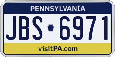 PA license plate JBS6971