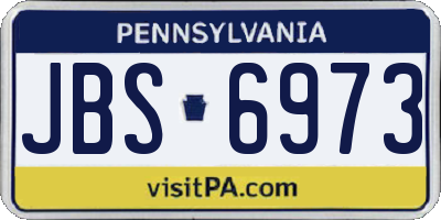 PA license plate JBS6973