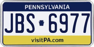 PA license plate JBS6977
