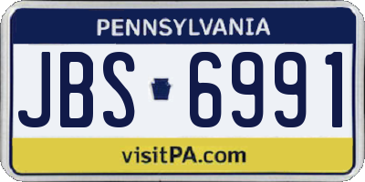PA license plate JBS6991