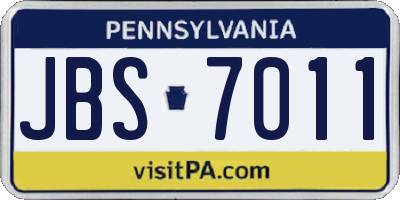 PA license plate JBS7011