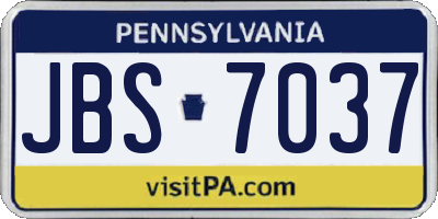PA license plate JBS7037