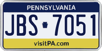 PA license plate JBS7051