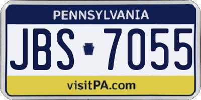 PA license plate JBS7055