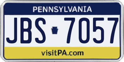 PA license plate JBS7057