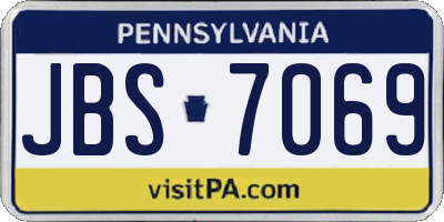 PA license plate JBS7069