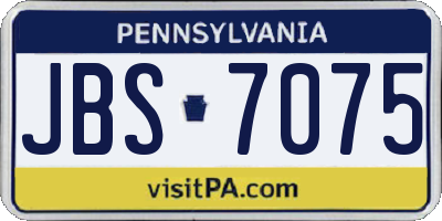PA license plate JBS7075
