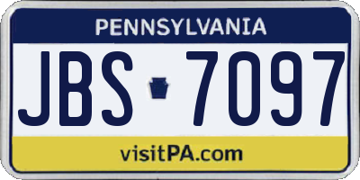 PA license plate JBS7097