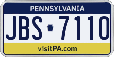 PA license plate JBS7110
