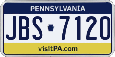 PA license plate JBS7120