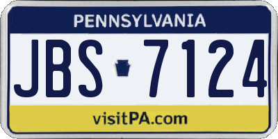 PA license plate JBS7124