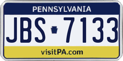 PA license plate JBS7133