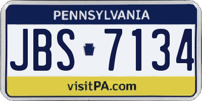 PA license plate JBS7134