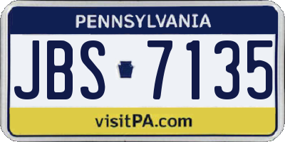 PA license plate JBS7135