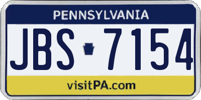 PA license plate JBS7154