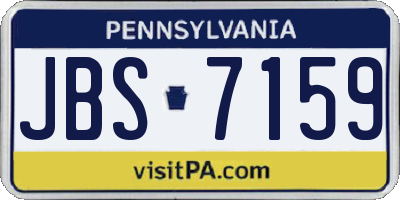PA license plate JBS7159