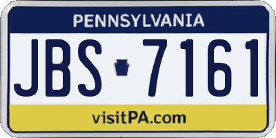 PA license plate JBS7161