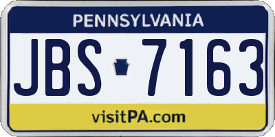 PA license plate JBS7163