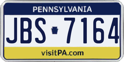 PA license plate JBS7164