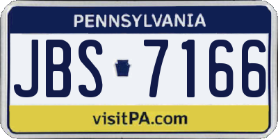 PA license plate JBS7166