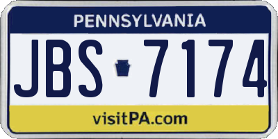 PA license plate JBS7174