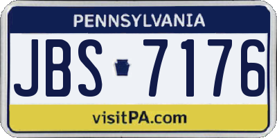 PA license plate JBS7176