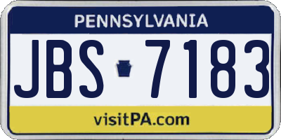 PA license plate JBS7183