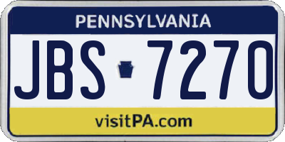 PA license plate JBS7270