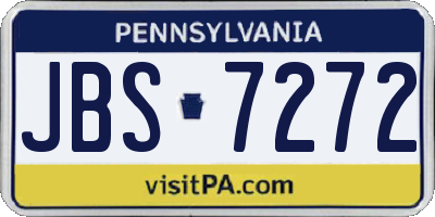 PA license plate JBS7272