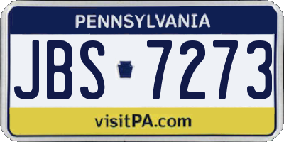 PA license plate JBS7273