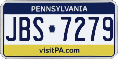 PA license plate JBS7279
